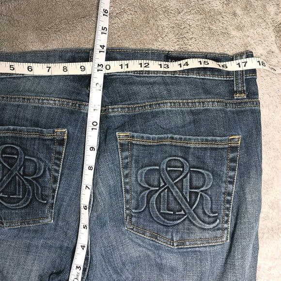 Rock & Republic Women's Dark Blue Denim Bootcut Straight Leg Jeans Sz 14 $225 - Picture 13 of 16